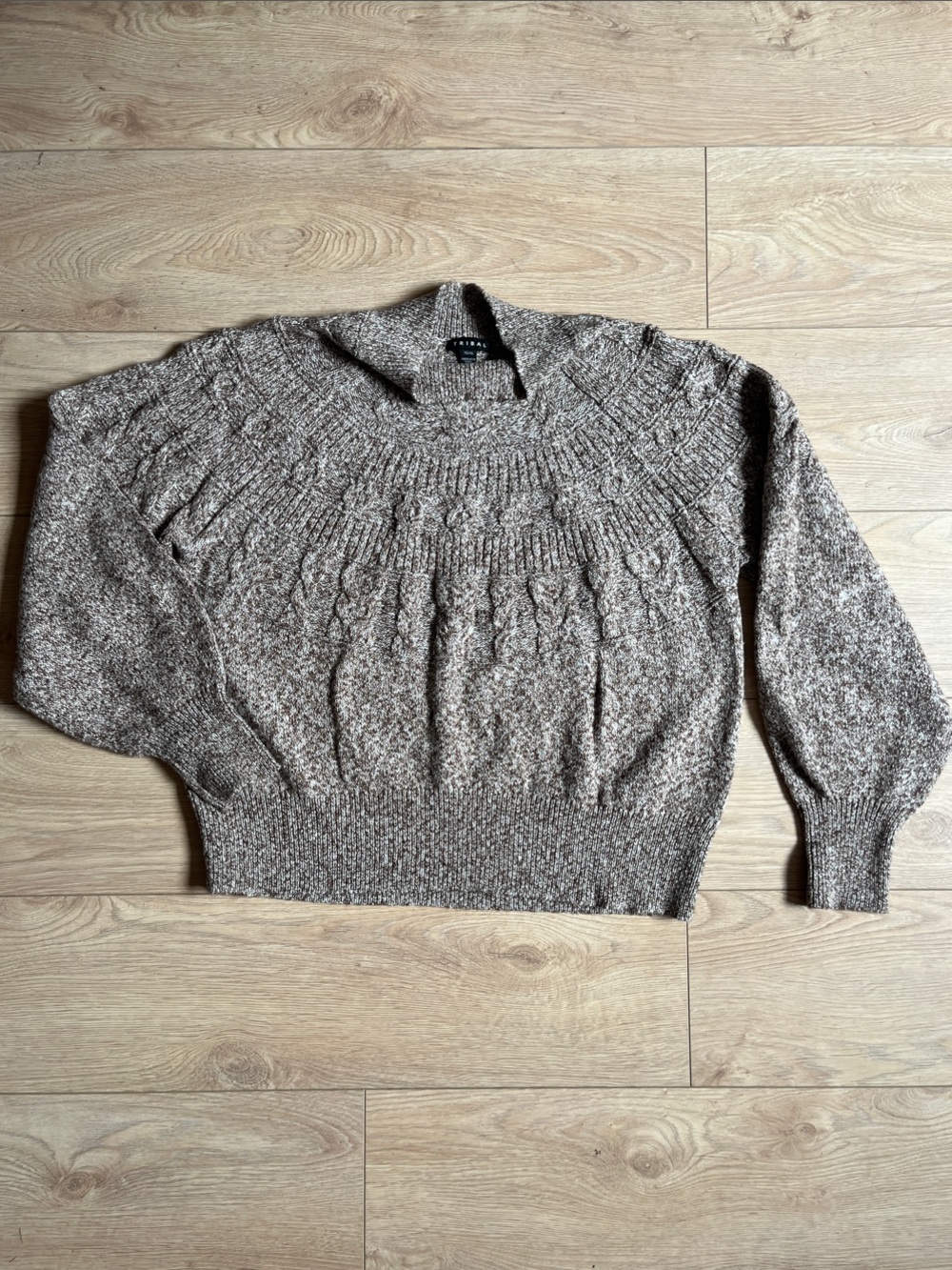 Tribal Brown Marled Cowl Sweater